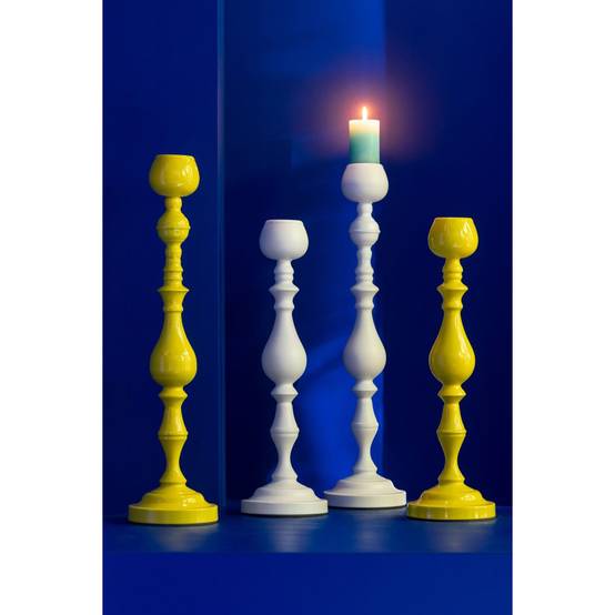 Bougeoir en Métal "Monarchy" 57cm Jaune - Image 6