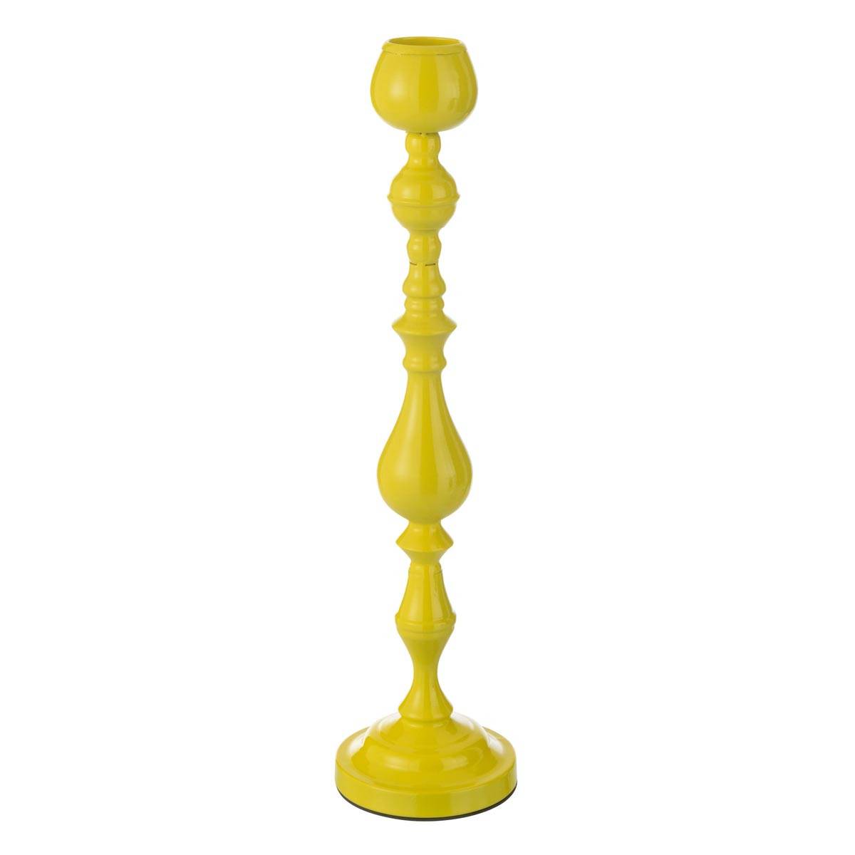 Bougeoir en Métal "Monarchy" 57cm Jaune - Image 1