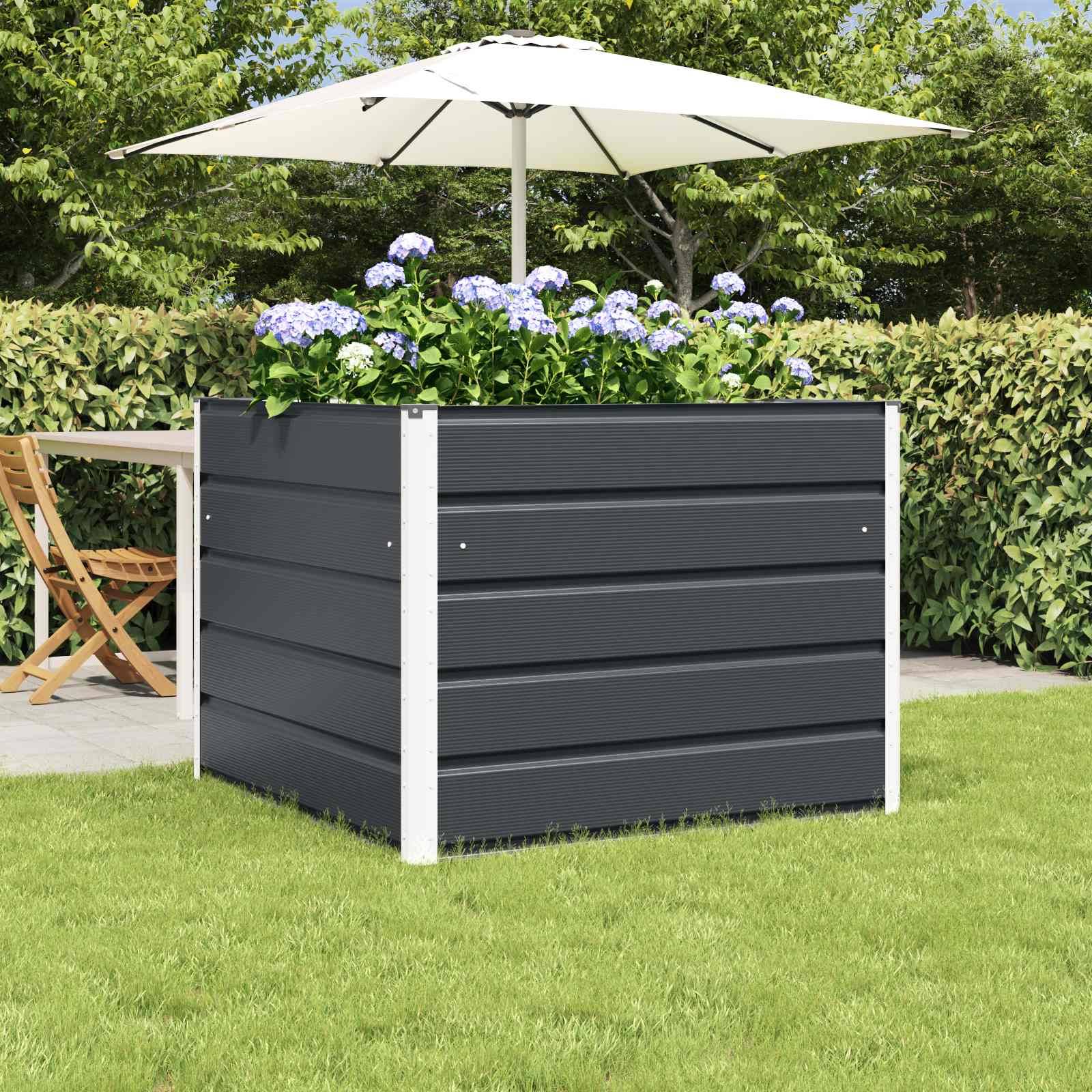 Vidaxl - Jardinière Anthracite 100 x 100 x 75 cm Acier vidaXL 42018183 - Image 1