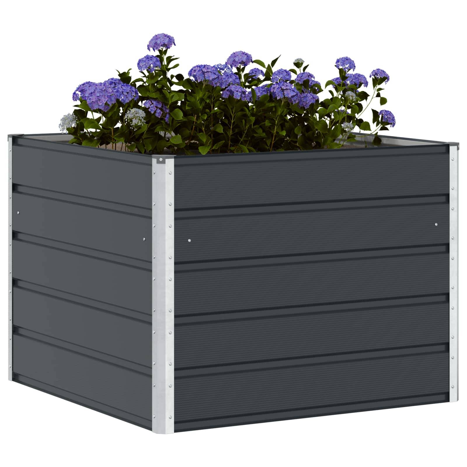 Vidaxl - Jardinière Anthracite 100 x 100 x 75 cm Acier vidaXL 42018183 - Image 4