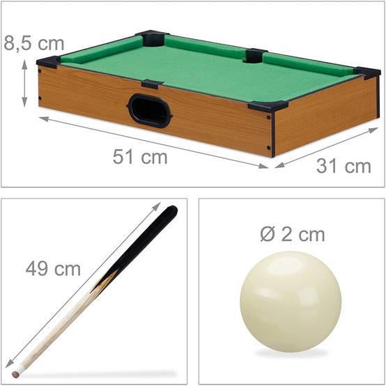 Mini table de billard FISHTEC 51 x 31 cm Tapis feutrine verte Jeu ...