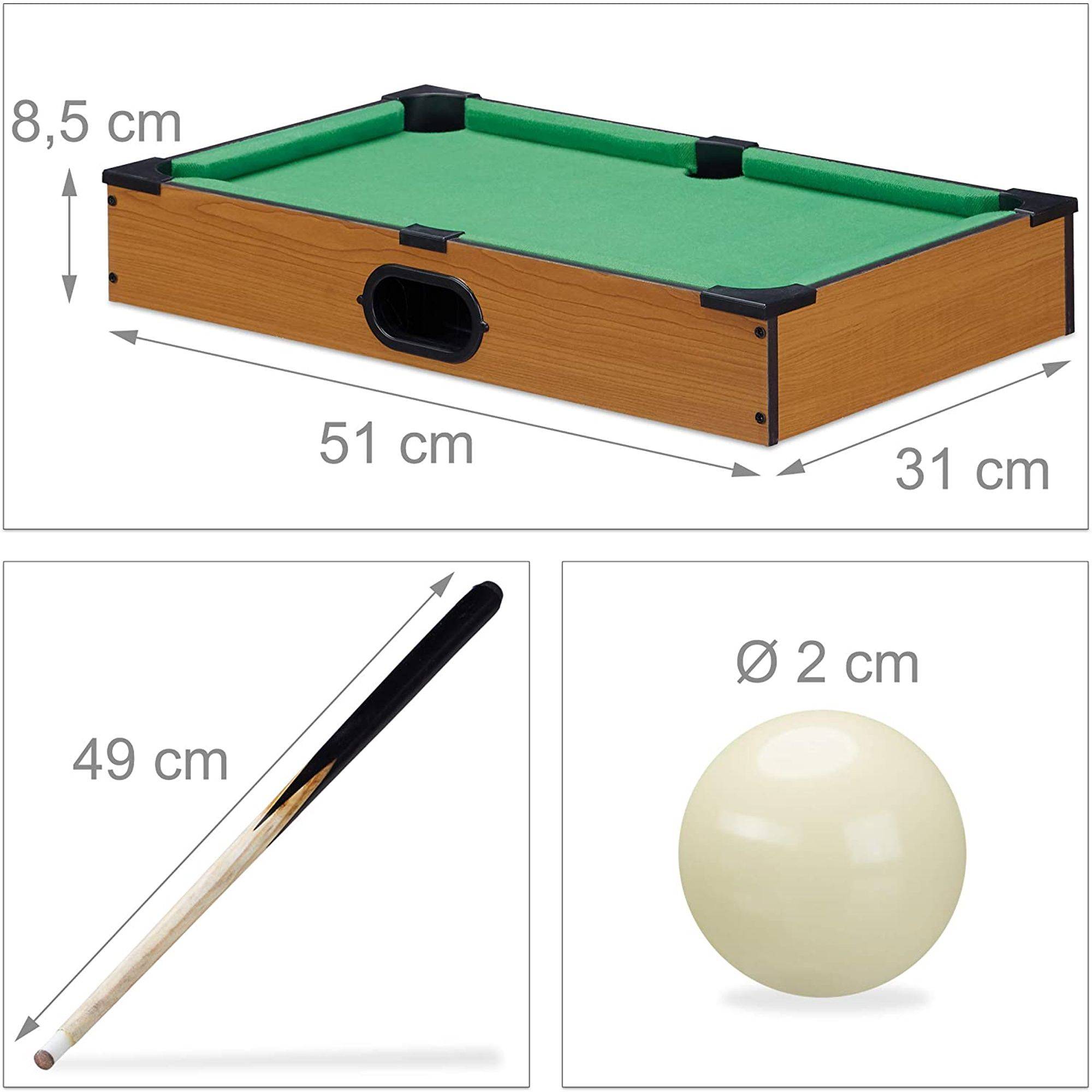 Mini table de billard FISHTEC 51 x 31 cm Tapis feutrine verte Jeu ...