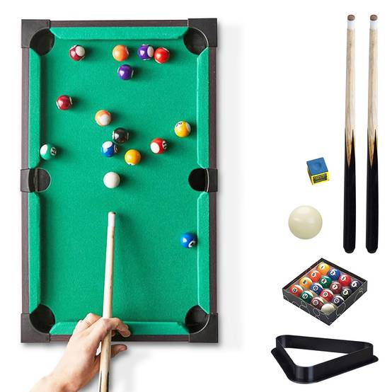 Mini table de billard FISHTEC 51 x 31 cm Tapis feutrine verte Jeu ...