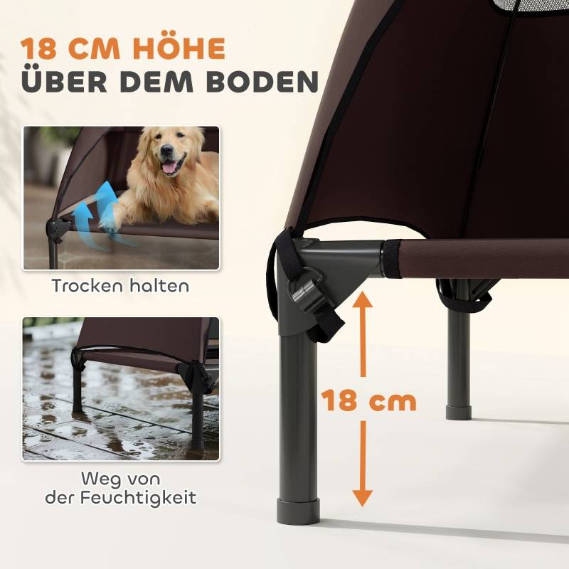 PANGIVO - Lit chien extérieur surélevé avec toit 106 x 76 x 99 cm polyester - PANGIVO - Image 5