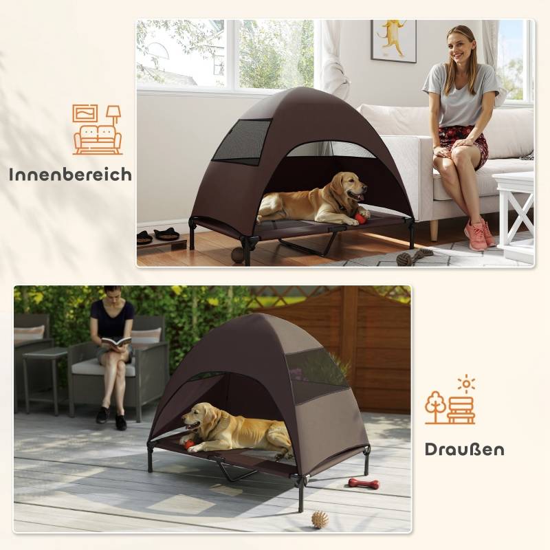 PANGIVO - Lit chien extérieur surélevé avec toit 106 x 76 x 99 cm polyester - PANGIVO - Image 7