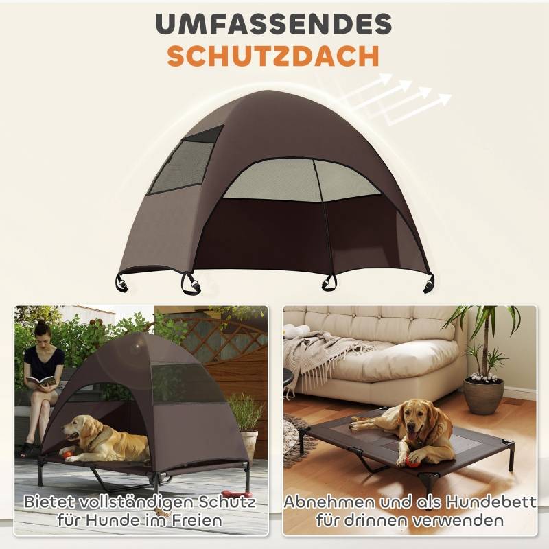 PANGIVO - Lit chien extérieur surélevé avec toit 106 x 76 x 99 cm polyester - PANGIVO - Image 4