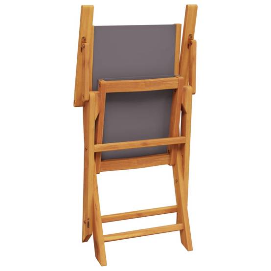 Maison Chic - Ensemble 3 pcs de bistro - Salon De Jardin - Mobilier extérieur anthracite tissu et bois massif MI473 - Image 7