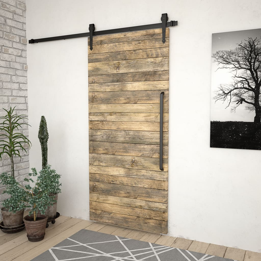 Vidaxl - Kit de quincaillerie de porte coulissante 183 cm Acier Noir - vidaXL - Image 3