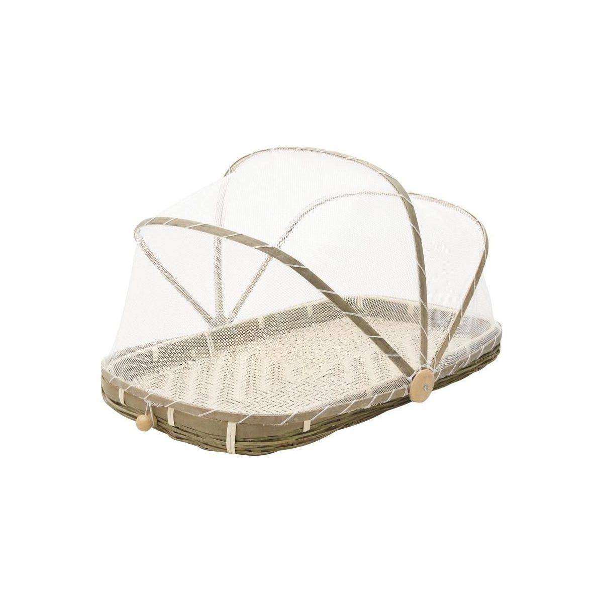 Aubry Gaspard - Plateau en bambou avec cloche en filet synthétique Longueur 60 cm - Image 1