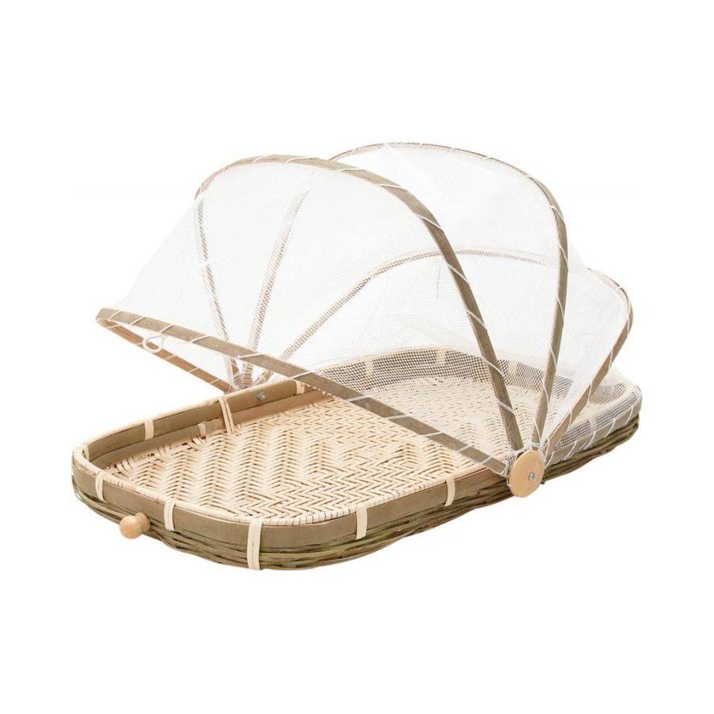 Aubry Gaspard - Plateau en bambou avec cloche en filet synthétique Longueur 60 cm - Image 2