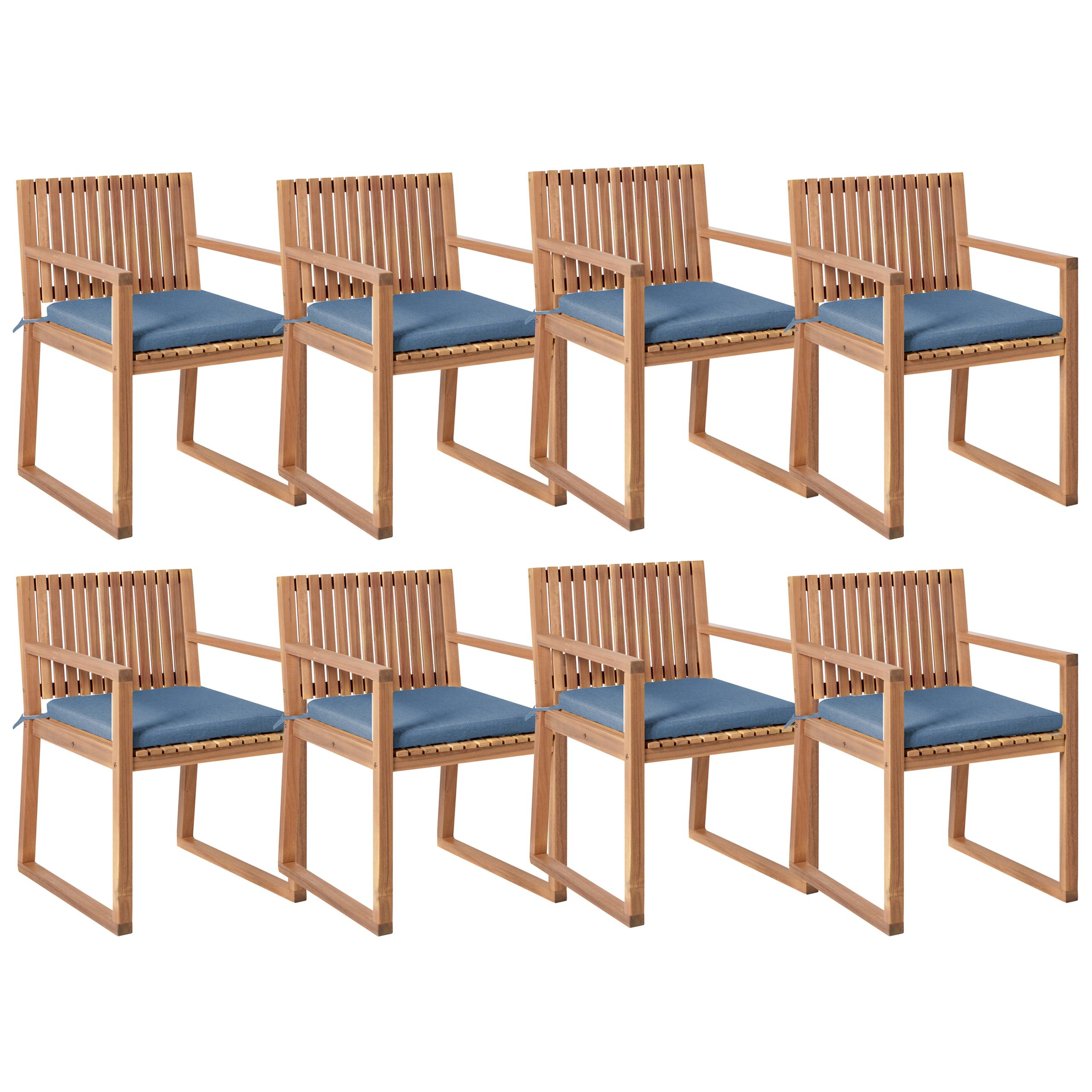 Beliani - Chaise de jardin Bois d'acacia certifié Bleu SASSARI PREMIUM - Beliani - Image 2