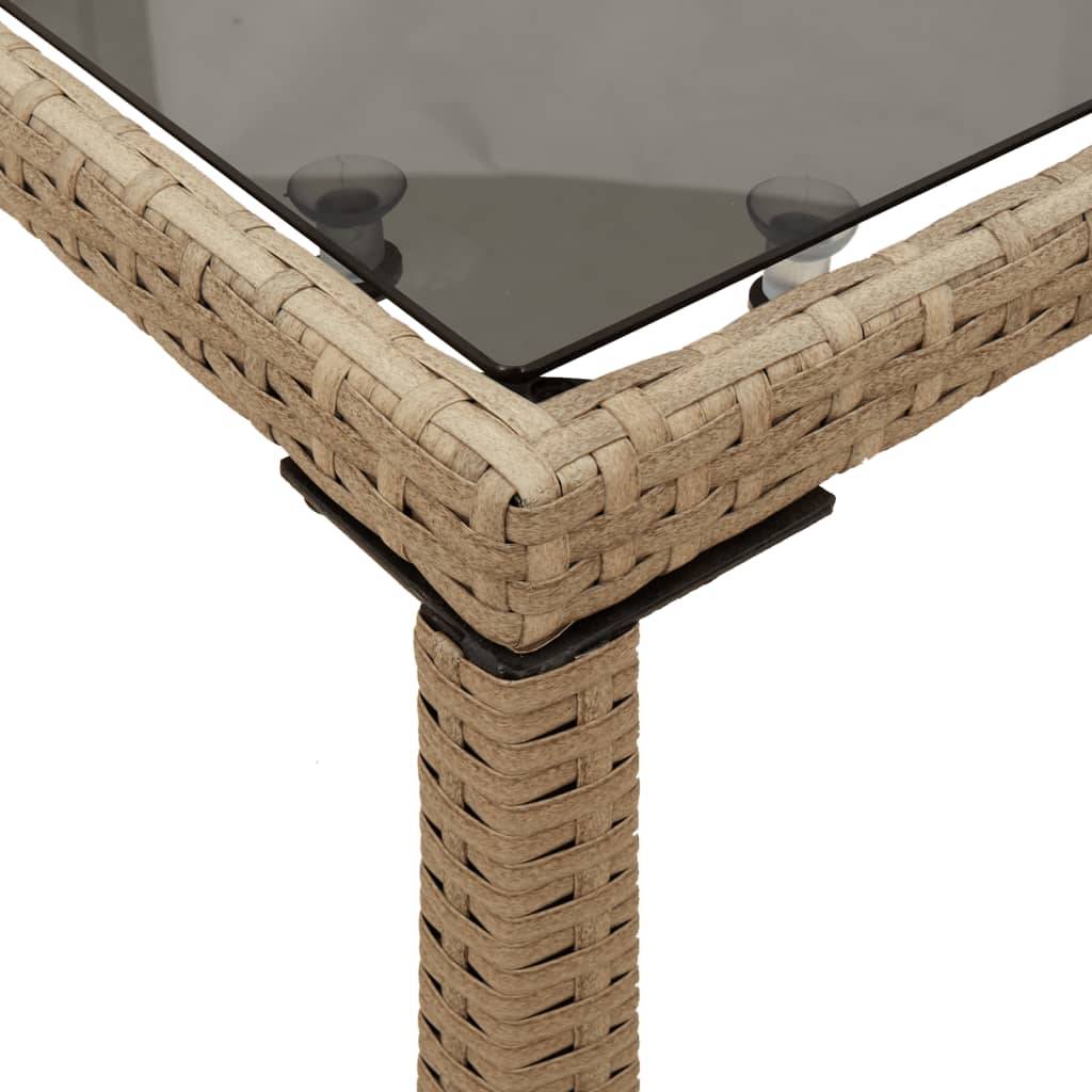 PANGIVO - Table de jardin poly rotin beige avec verre trempé 115 x 54 x 74 cm - PANGIVO - Image 8