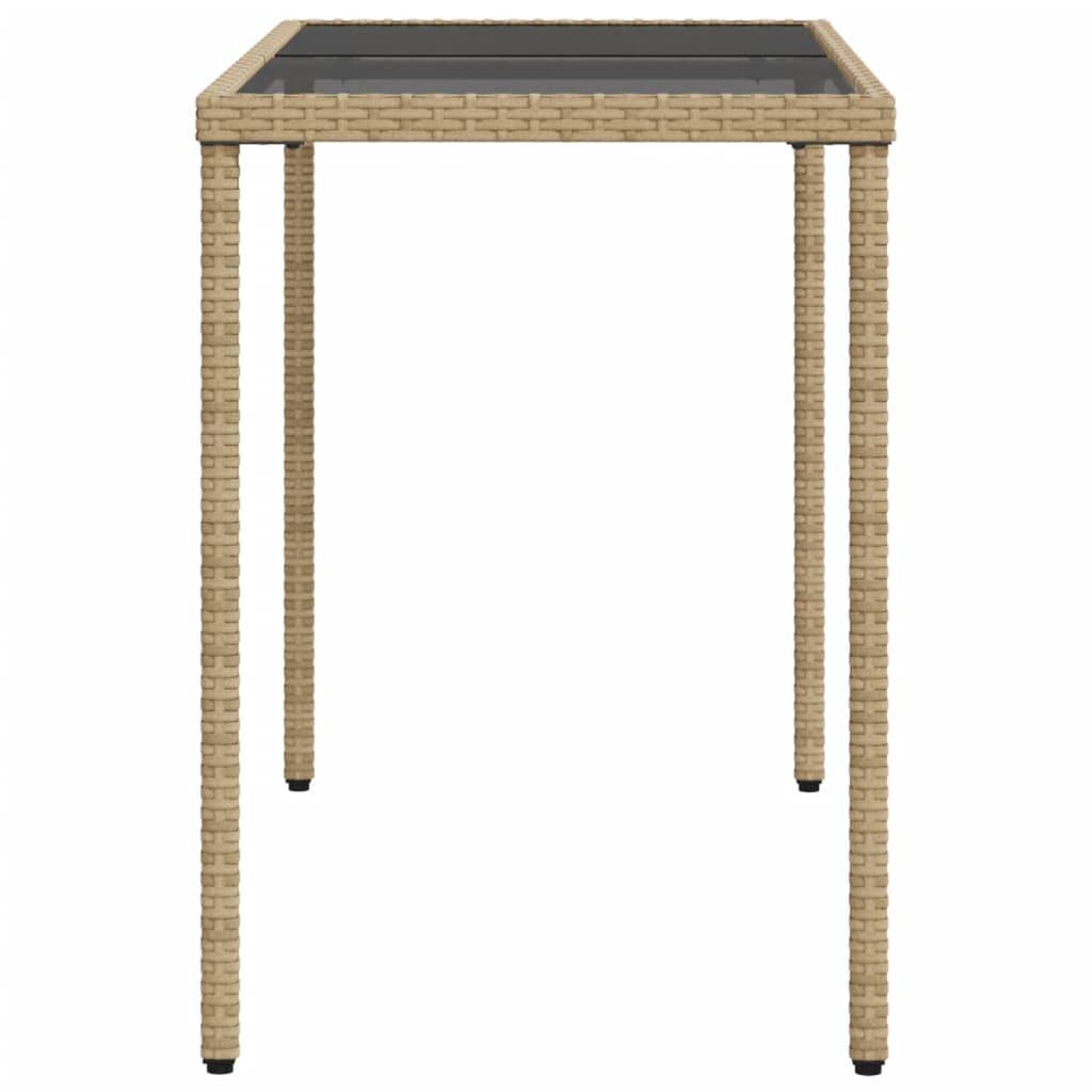 PANGIVO - Table de jardin poly rotin beige avec verre trempé 115 x 54 x 74 cm - PANGIVO - Image 5