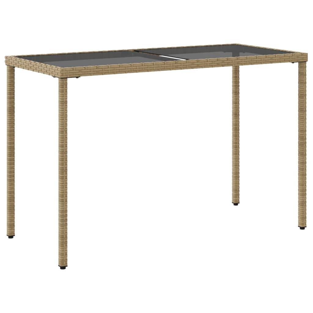 PANGIVO - Table de jardin poly rotin beige avec verre trempé 115 x 54 x 74 cm - PANGIVO - Image 6