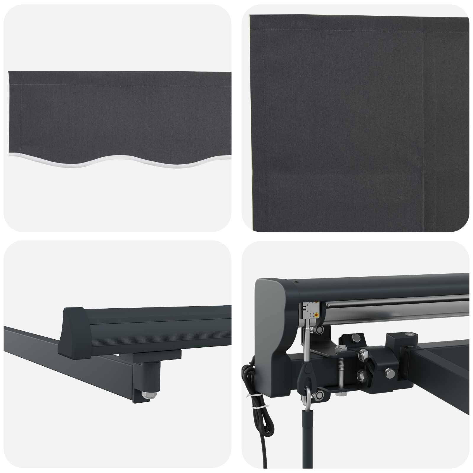 PANGIVO - Auvent Rétractable Anthracite 500 x 300 x 165 cm Polyester et Aluminium, 3331218 - PANGIVO - Image 8