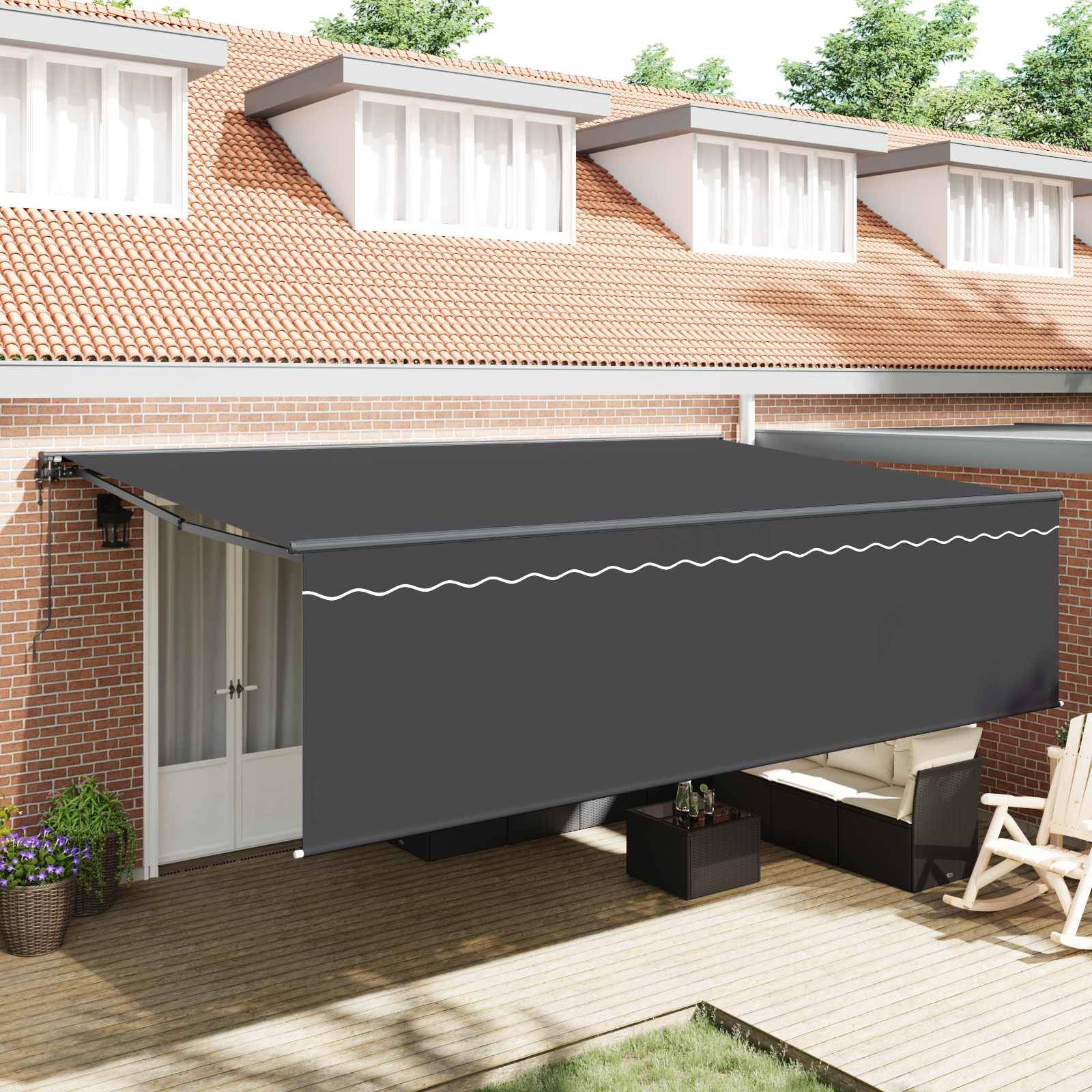 PANGIVO - Auvent Rétractable Anthracite 500 x 300 x 165 cm Polyester et Aluminium, 3331218 - PANGIVO - Image 1