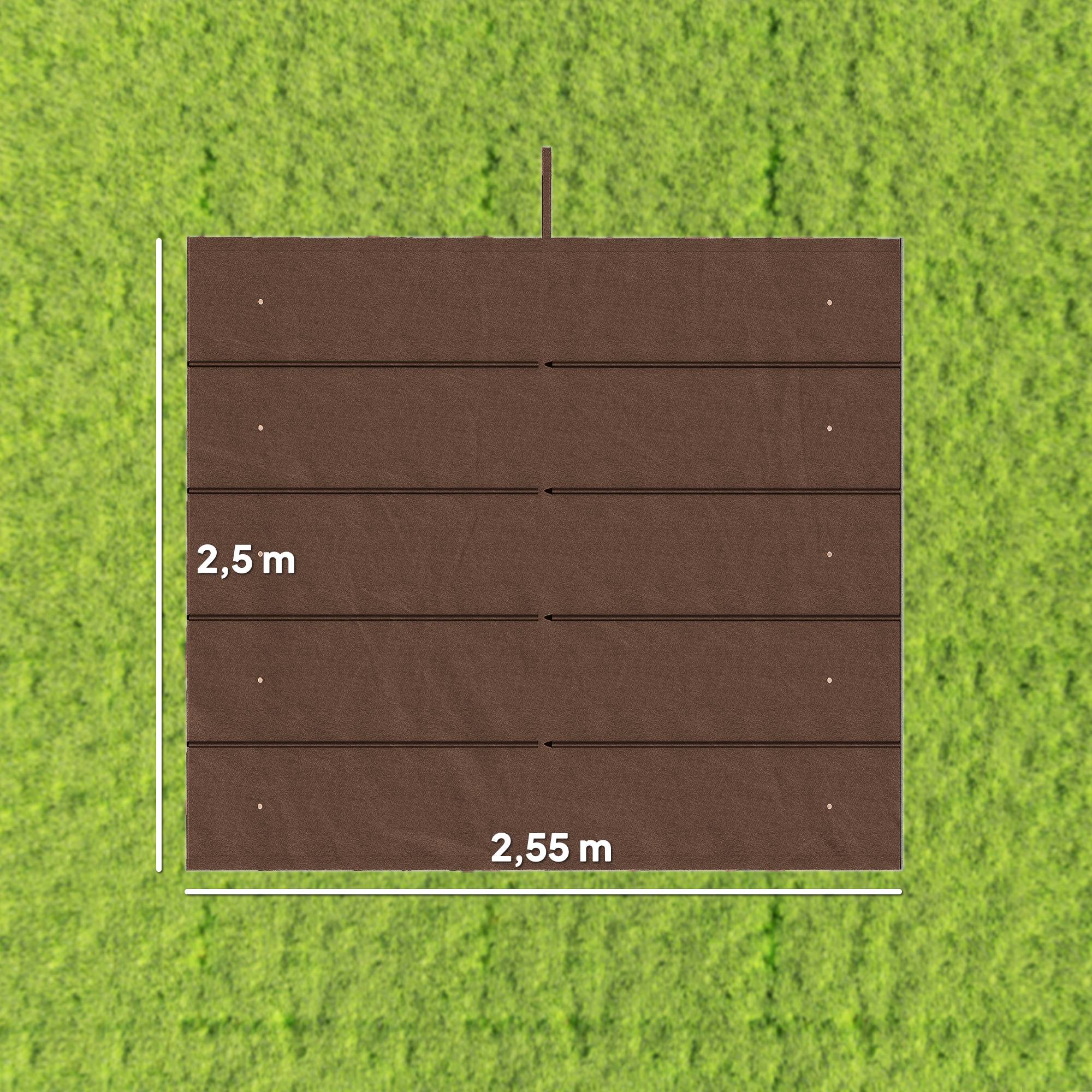 Toile pergola 3 x 3 m marron rétractable polyester avec drainage - Image 5