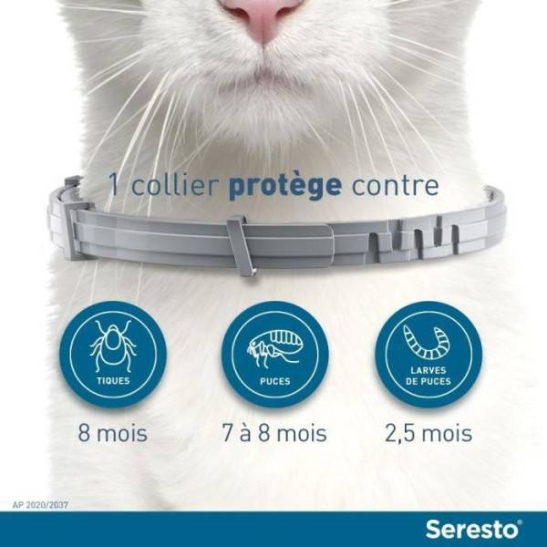 Seresto - SERESTO Chat Collier Anti-Puces et Anti-Tiques - Protection 7a 8 mois - Image 2