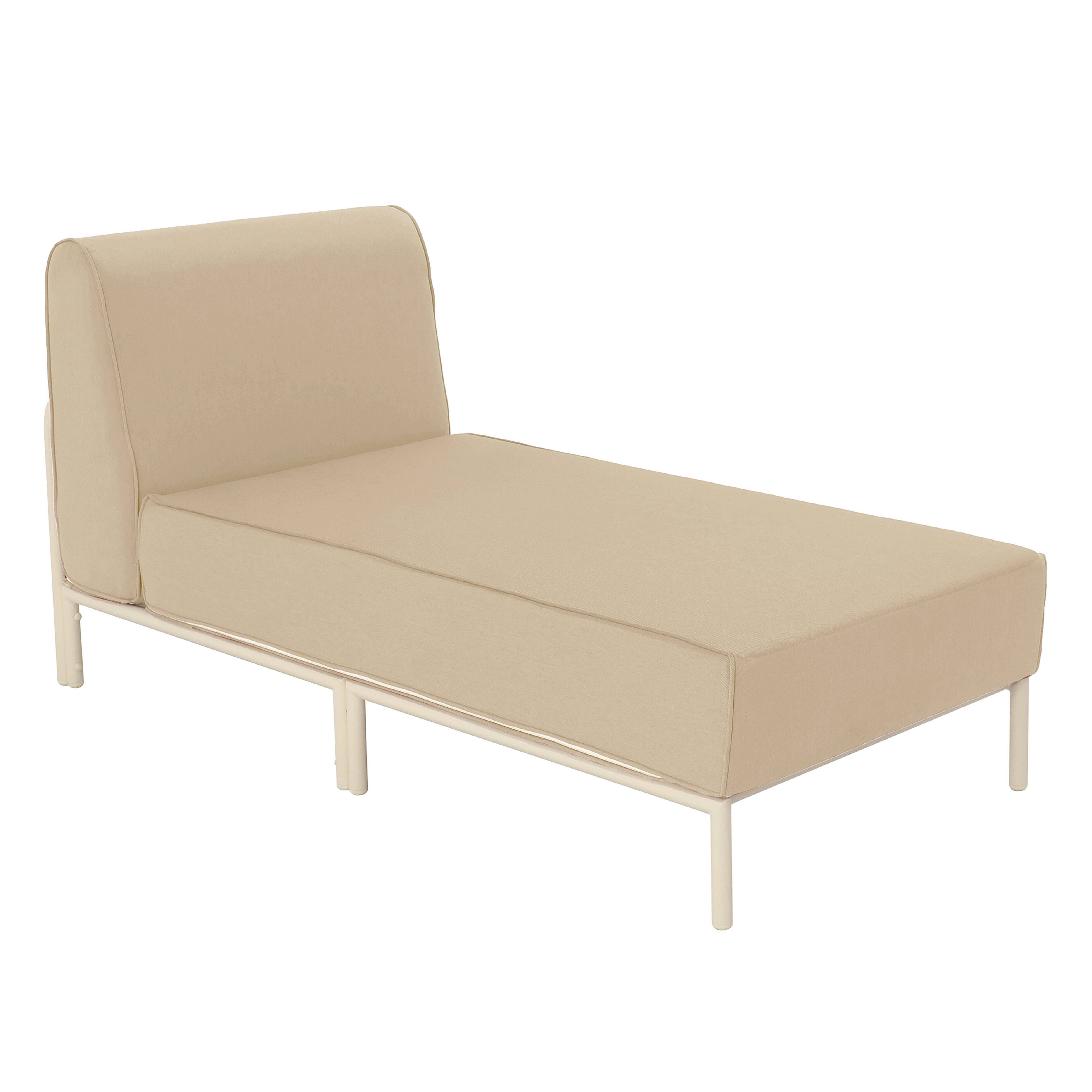Oviala - Méridienne pour salon de jardin modulable en tissu beige Patio - Oviala - Image 1