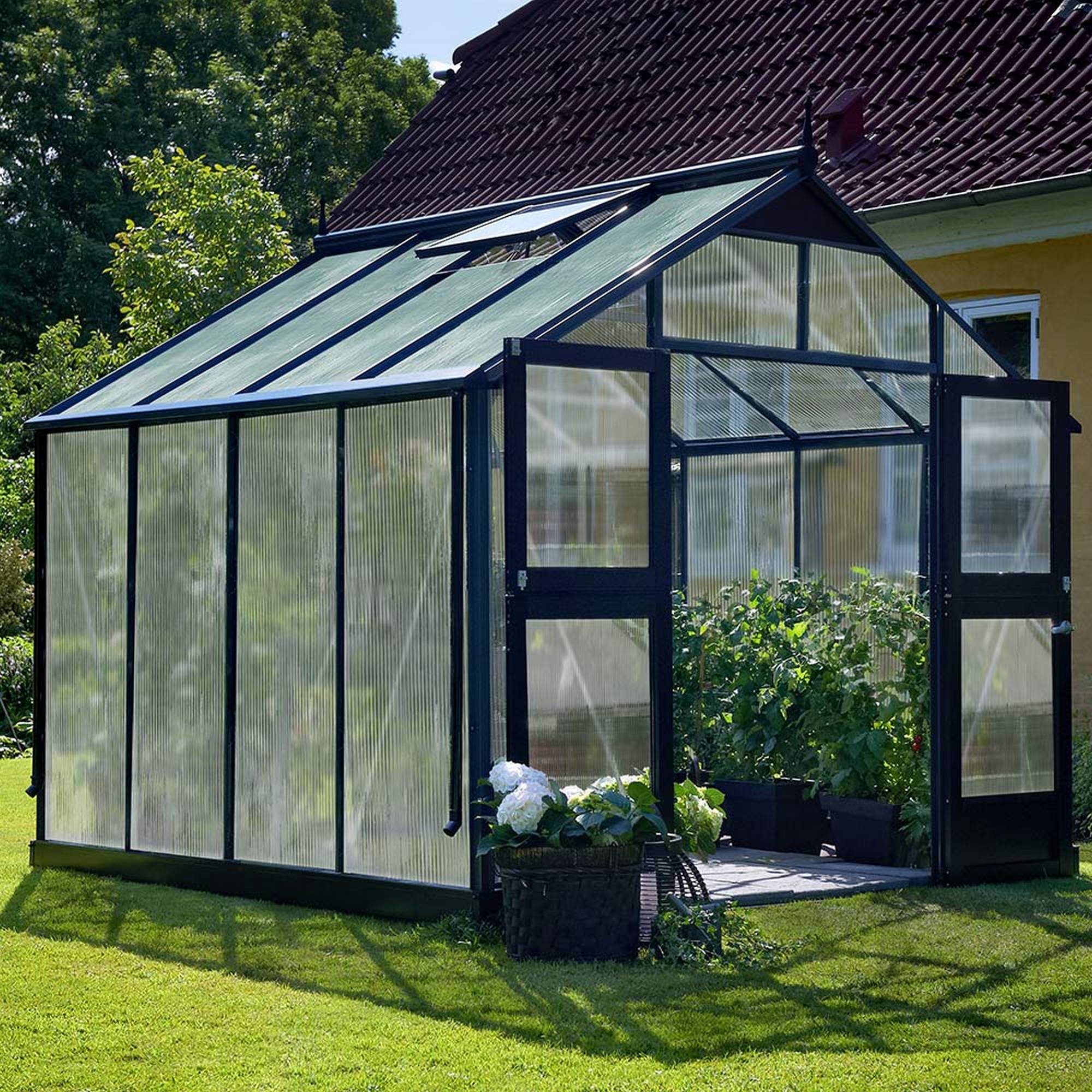 Juliana - Serre en polycarbonate 8,8 m² Premium, anthracite - Juliana