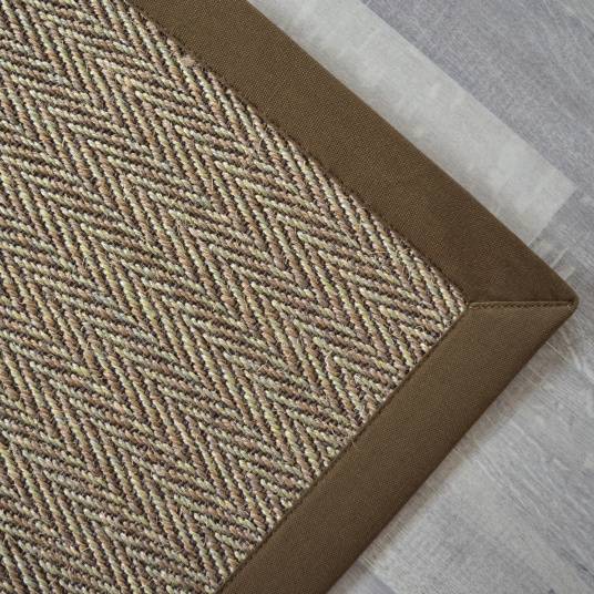 Decoweb - Tapis Sisal - Nairobi chevron - Ganse coton marron - 250 x 350 cm - Decoweb - Image 3