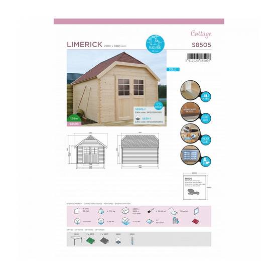 Abri de Jardin SOLID LIMERICK 2980X3880 en Épicéa avec Sécurité Enfant - Image 2