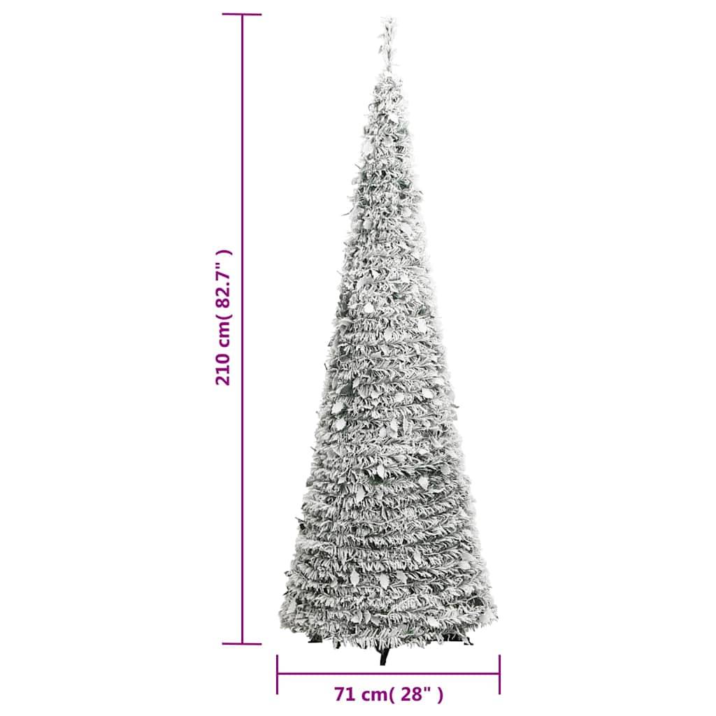 ComfortXL - Grand Sapin de Noël Escamotable Floconné Pré-éclairé 200 LED 210 cm – ComfortXL Outdoor Living - Image 9