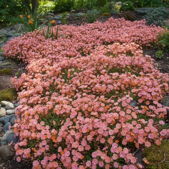 Lewisia Sunset strain à fleurs Rose - feuillage Persistant - Godet- hauteur à maturité De 0,15 m à 0,50 m