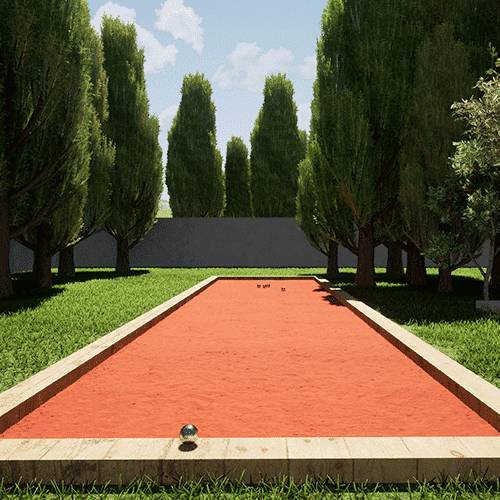 Kit finition terrain de pétanque rouge 75m² - Image 1