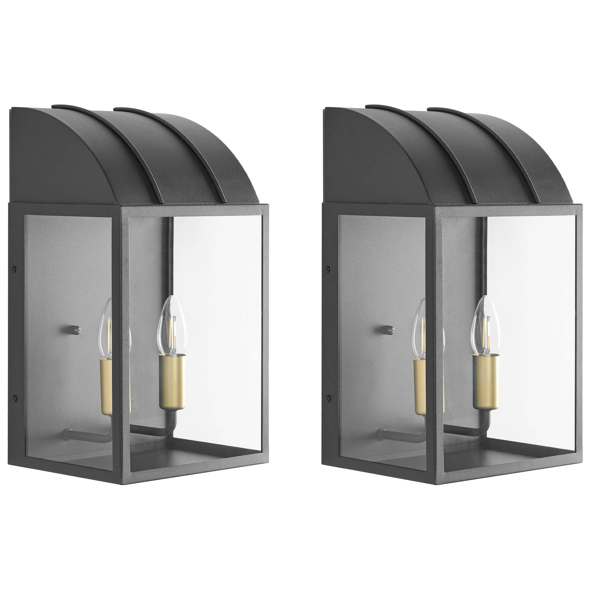Beliani - Lampe murale pour l'extérieur Aluminium Noir BELITSA - 23x18x39- Beliani - Image 2