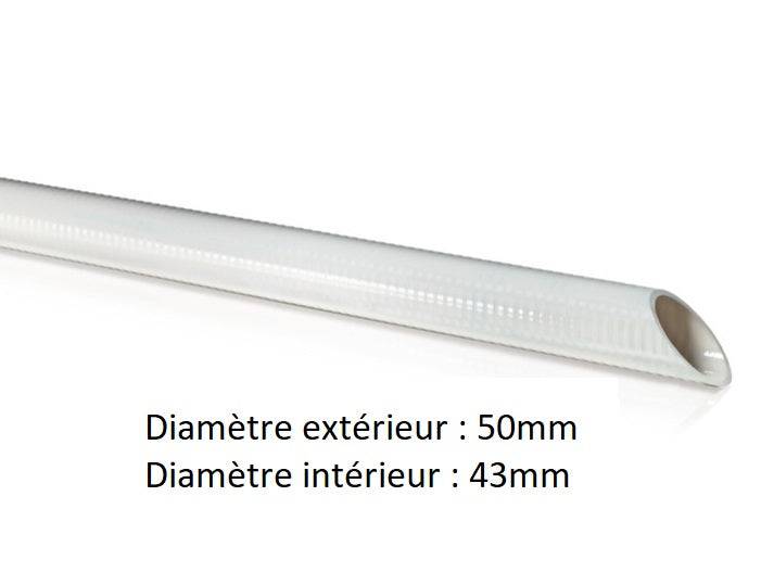 Couronne 50m Tuyau Blanc Piscine PVC Pression Souple Semi-Rigide à coller diamètre 50mm⌀ extérieur - Image 2