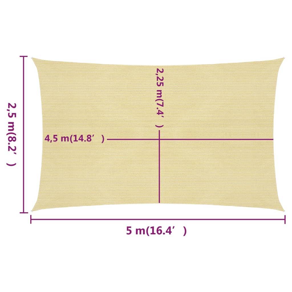 Helloshop26 - Voile d'ombrage 160 g/m² beige 2,5 x 5 m pehd - Image 6