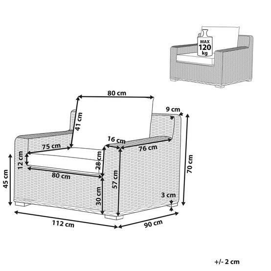 Fauteuil Rotin Marron clair ARDEA - Beliani - Image 2