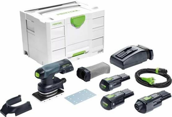 Set ponceuse vibrante hybride RTSC 400 3.0 I-SET - FESTOOL - avec 2 batteries 18V 3.0Ah - chargeur - accessoires - Systainer - 578133 - Image 1
