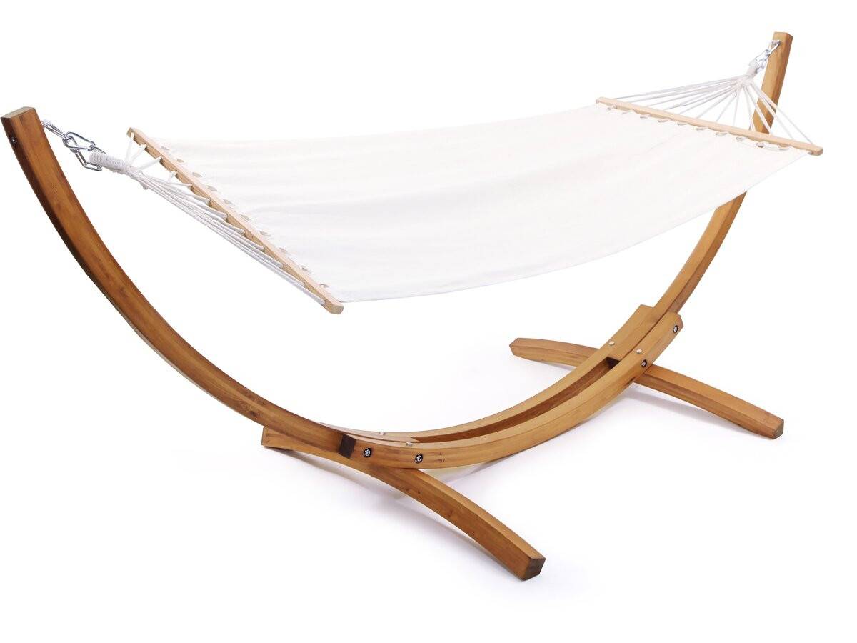 Habitat Et Jardin - Hamac Bois Avec Toile En Coton "dallas" - 3 M - Ecru -habitat Et Jardin