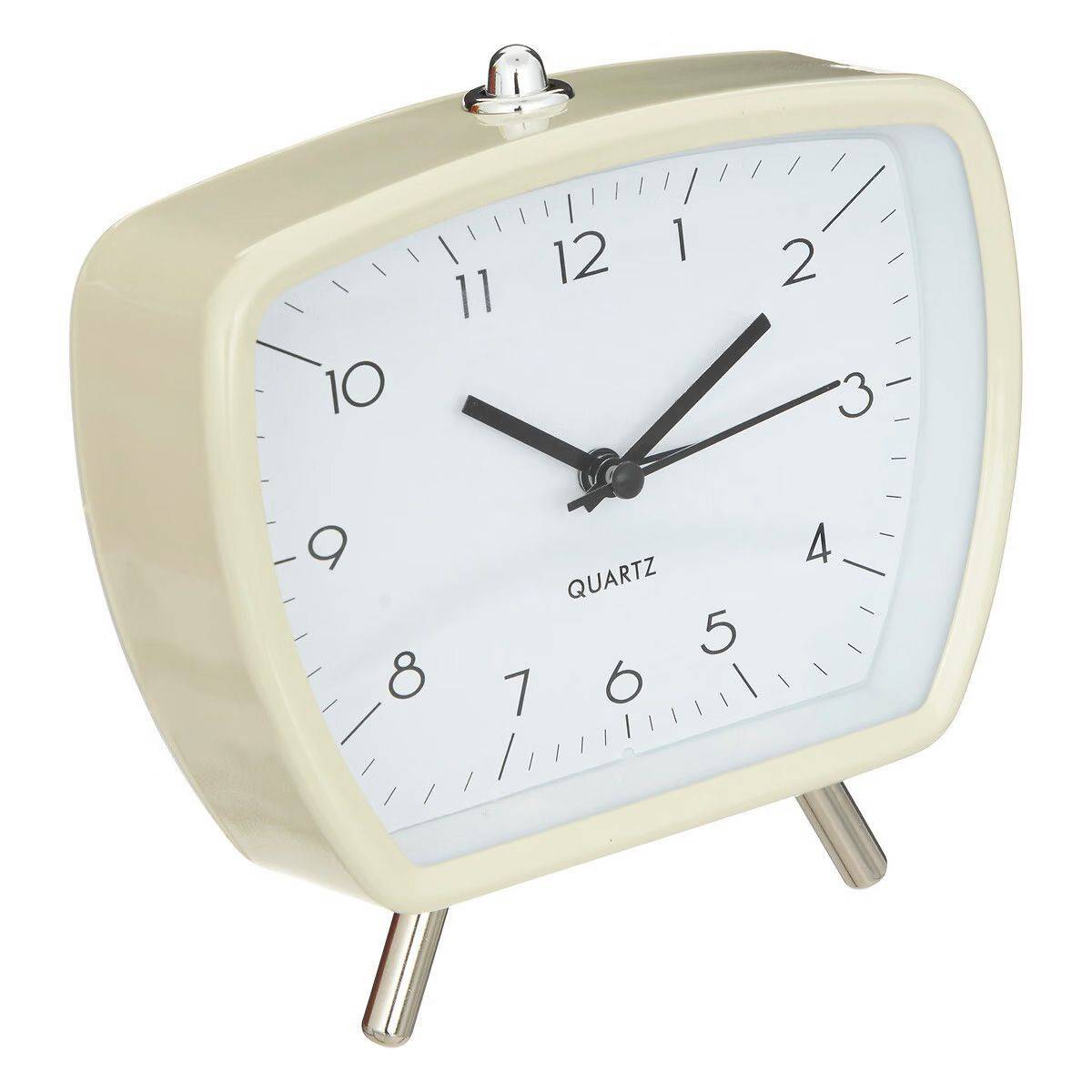 Réveil Rétro Design "Cathy" 14cm Ivoire