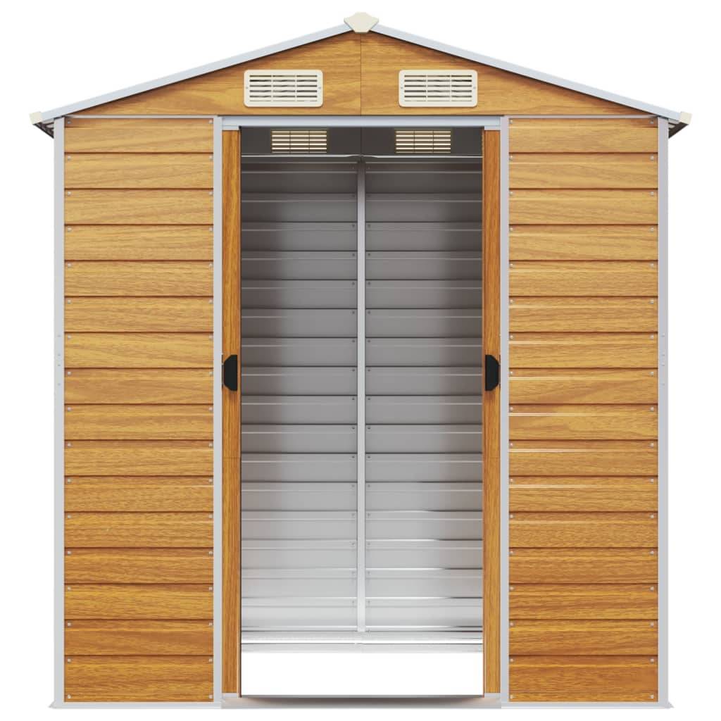 Vidaxl - Abri de jardin marron clair 191x130x198 cm acier galvanisé vidaXL 3188275 - Image 6