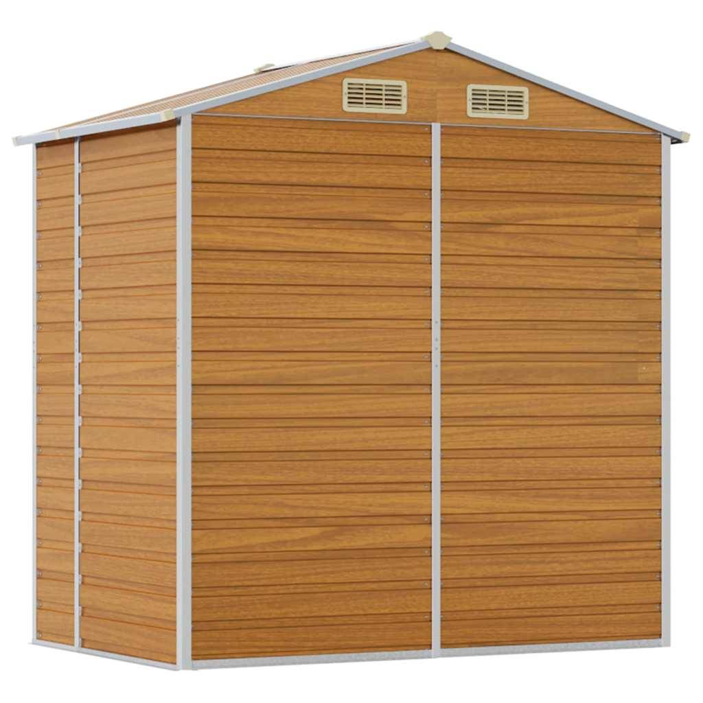 Vidaxl - Abri de jardin marron clair 191x130x198 cm acier galvanisé vidaXL 3188275 - Image 8