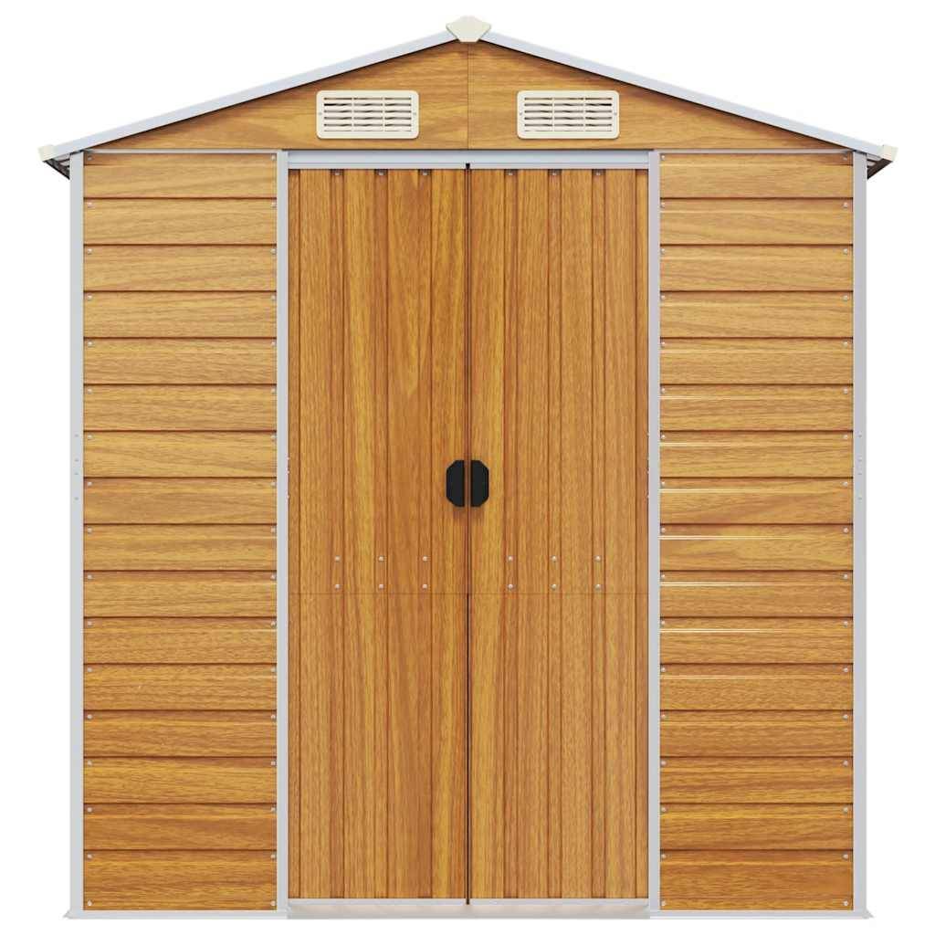 Vidaxl - Abri de jardin marron clair 191x130x198 cm acier galvanisé vidaXL 3188275 - Image 5