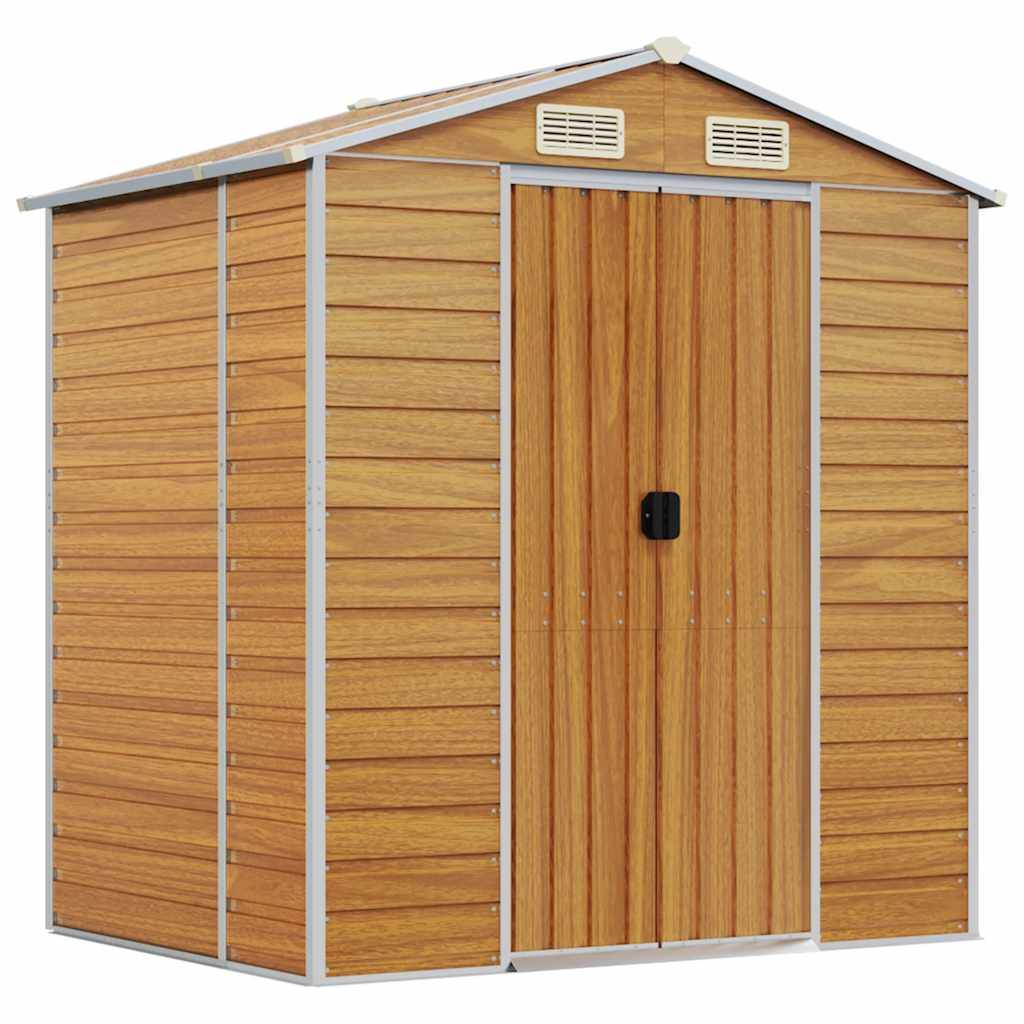 Vidaxl - Abri de jardin marron clair 191x130x198 cm acier galvanisé vidaXL 3188275 - Image 2