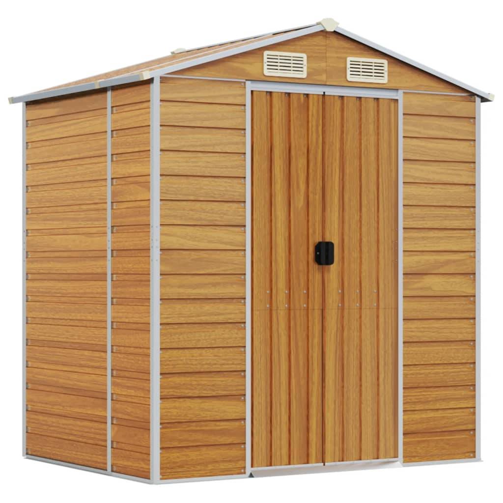 Vidaxl - Abri de jardin marron clair 191x130x198 cm acier galvanisé vidaXL 3188275 - Image 2
