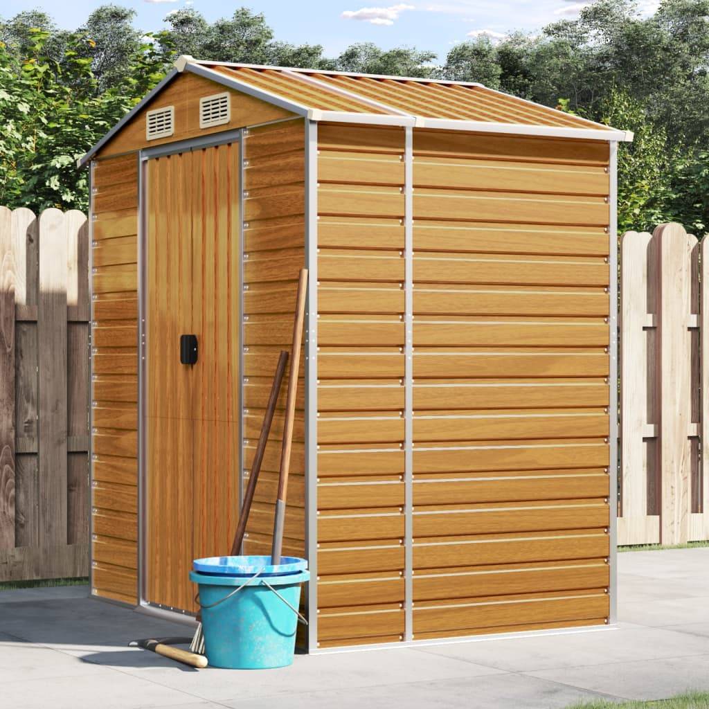 Vidaxl - Abri de jardin marron clair 191x130x198 cm acier galvanisé vidaXL 3188275 - Image 1