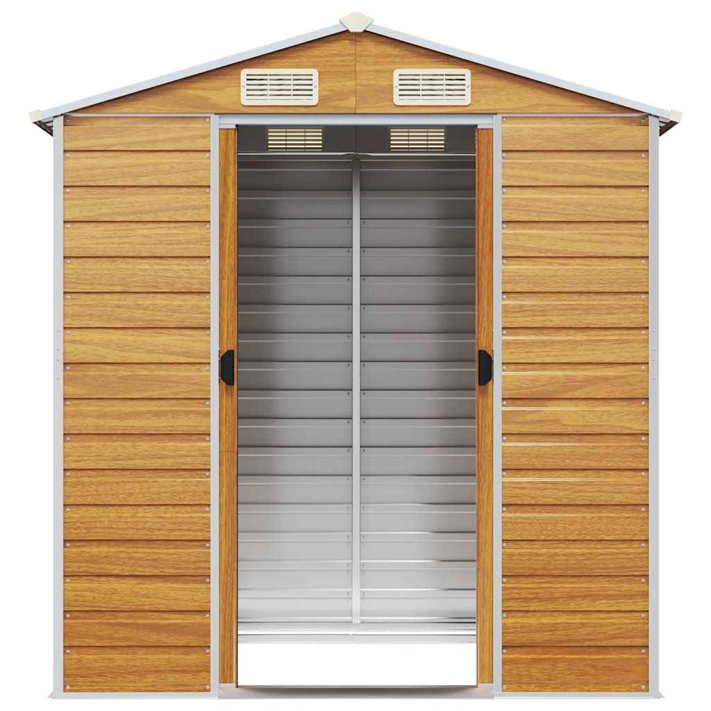 Vidaxl - Abri de jardin marron clair 191x130x198 cm acier galvanisé vidaXL 3188275 - Image 6