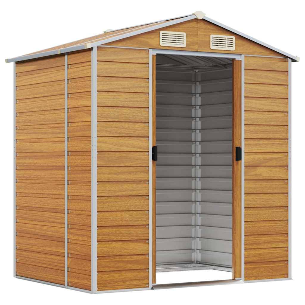 Vidaxl - Abri de jardin marron clair 191x130x198 cm acier galvanisé vidaXL 3188275 - Image 9