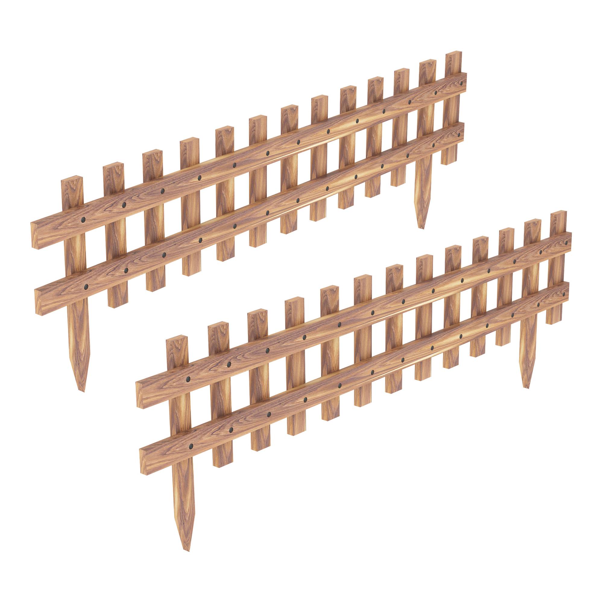 Set de 2 bordures de jardin Züschen en bois 117 x 40 cm [en.casa] - Image 1