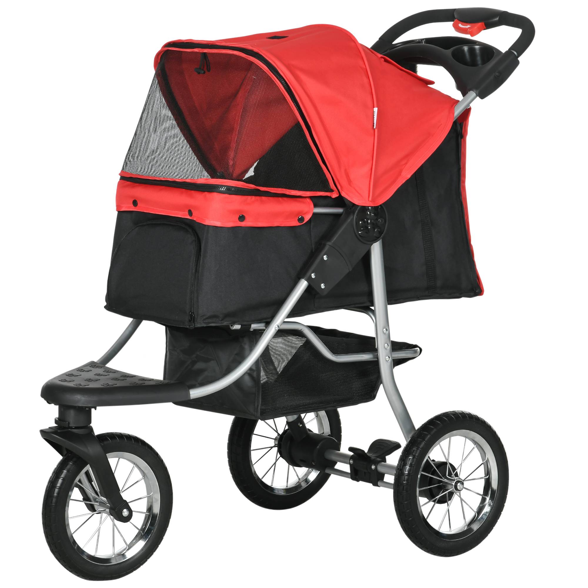 Poussette pour animaux tissu oxford rouge 109.50 x 54.50 x 106.50 cm - PANGIVO - Image 1