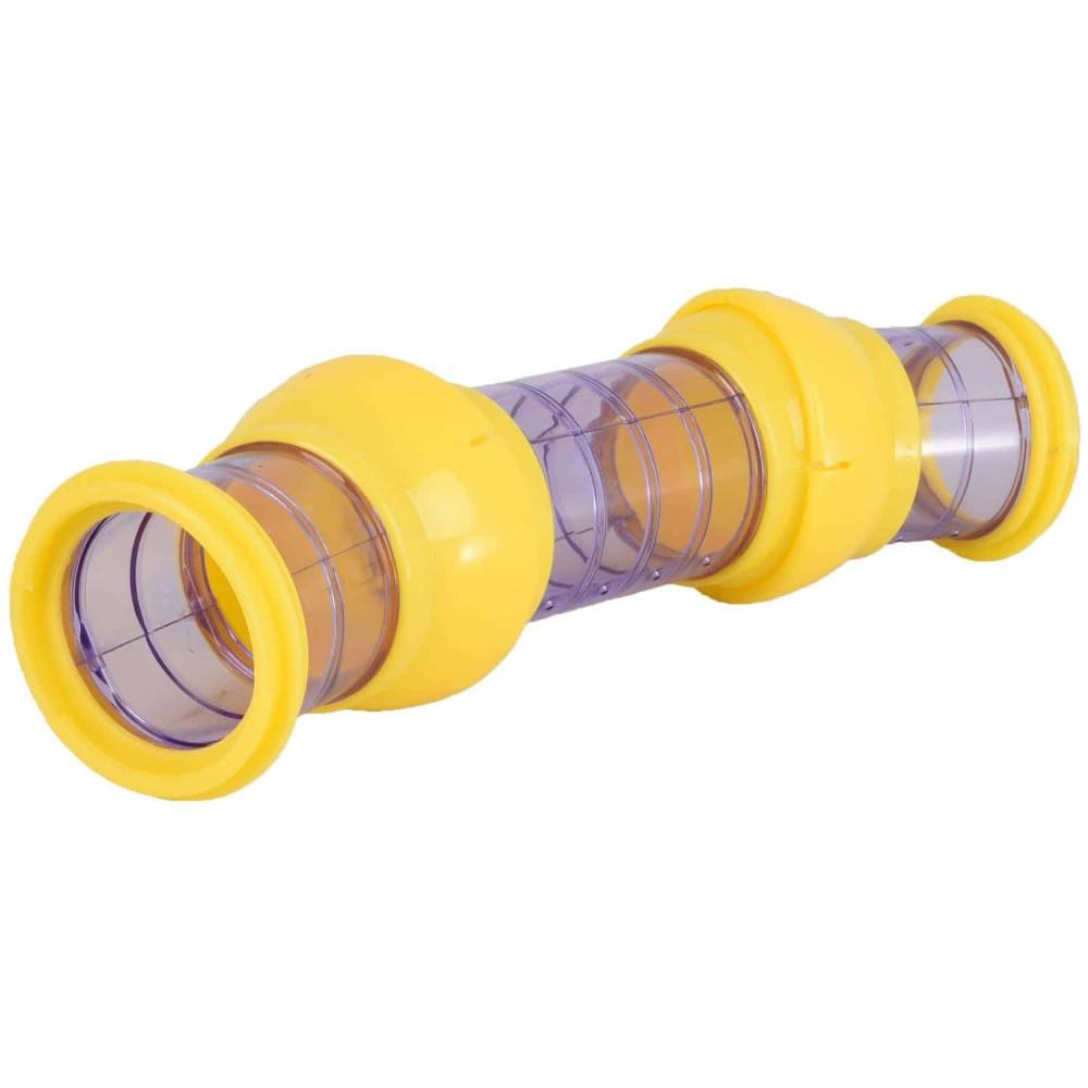 Tunnel violet et jaune ø 7.5 x 27.5 cm pour rongeur hamster - Image 1