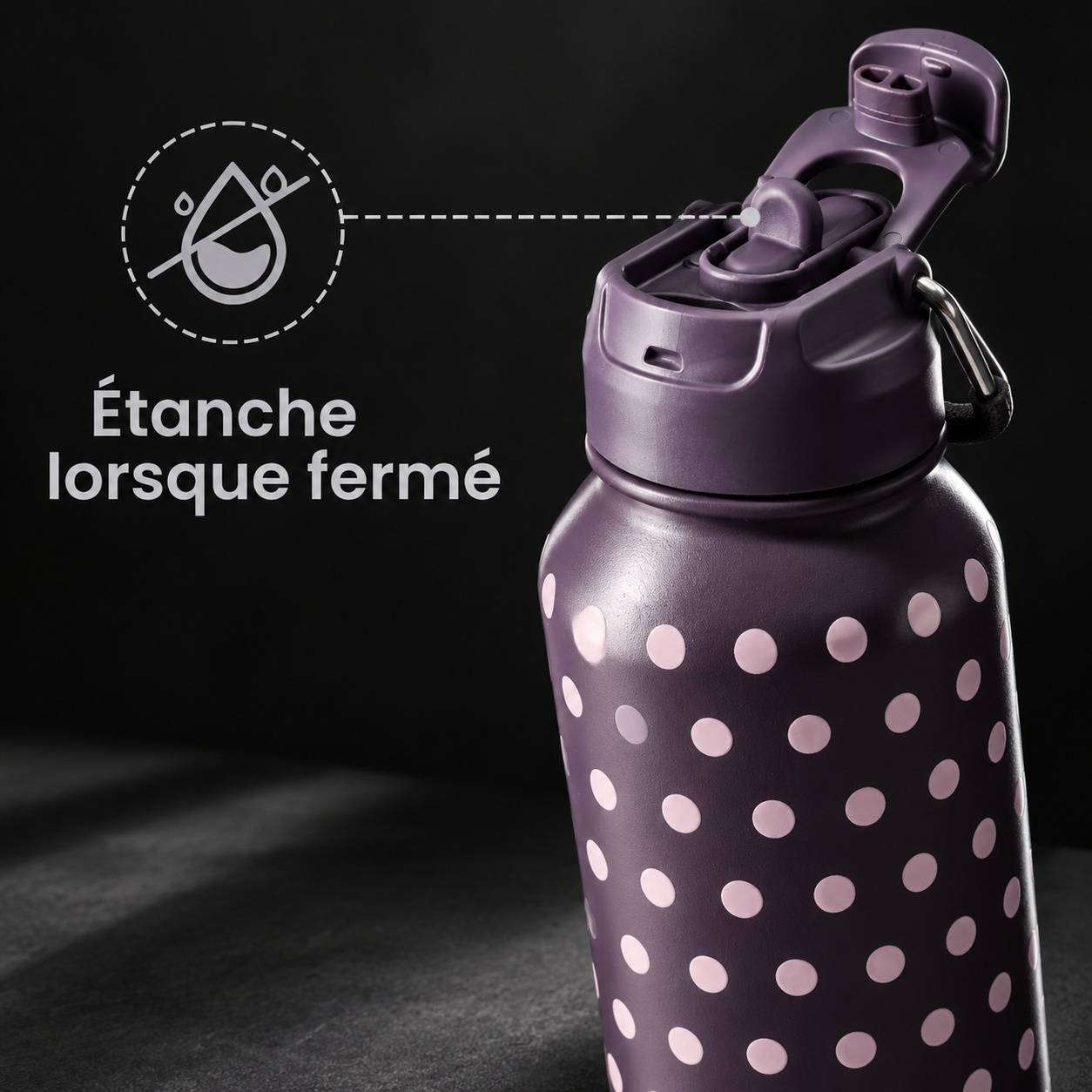 Bouteille Isotherme Acier Inoxydable 850ml avec Paille Double Usage et Boîte à Pilules pour Gym - Image 3