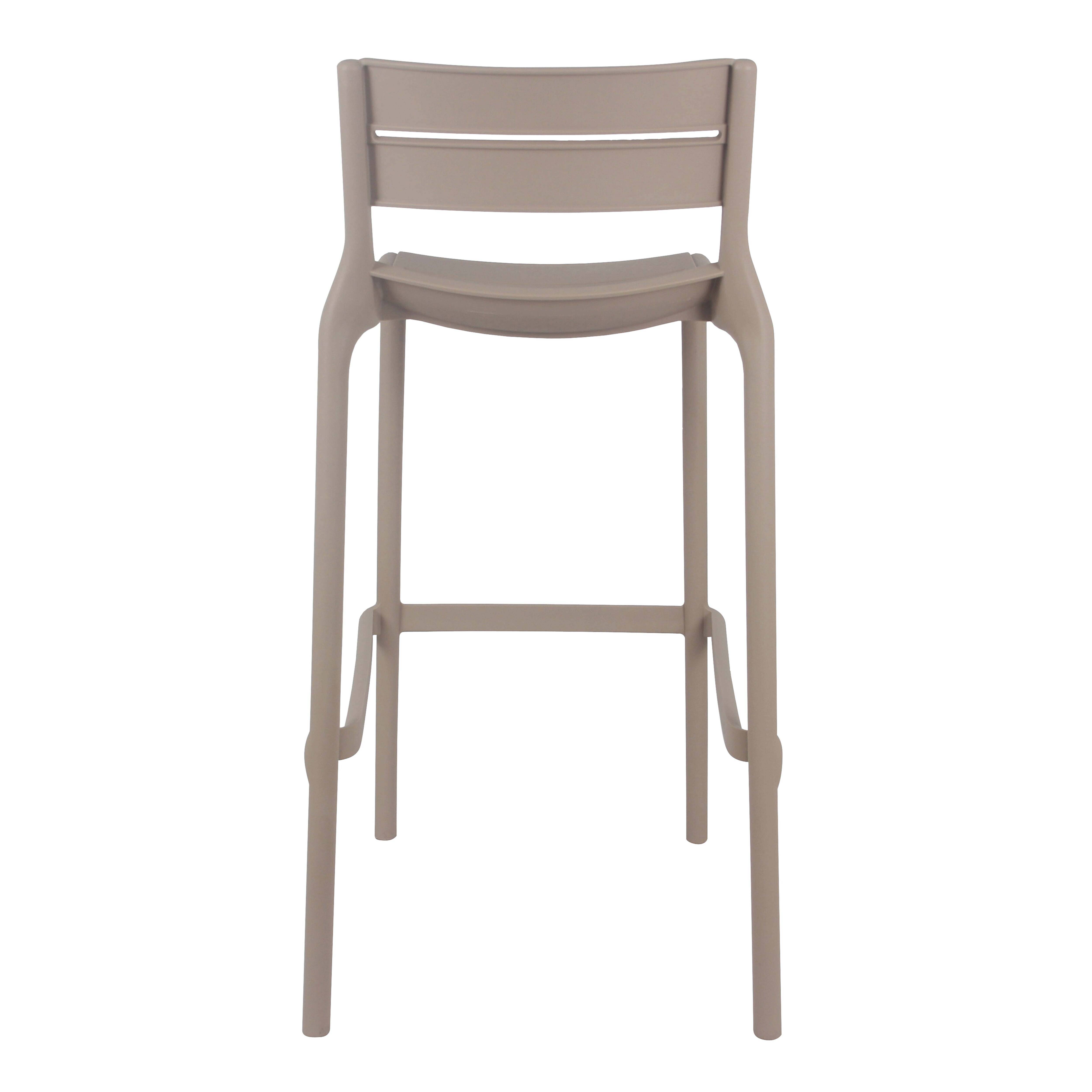 Oviala - Lot de 4 chaises hautes de terrasse en plastique beige - Oviala - Image 6