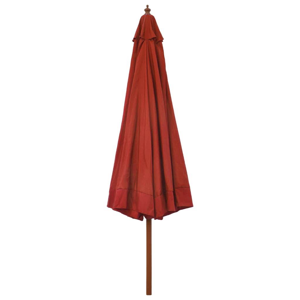 Helloshop26 - Parasol avec mât en bois 330 cm orange - Image 3